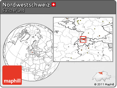 Blank Location Map of Nordwestschweiz