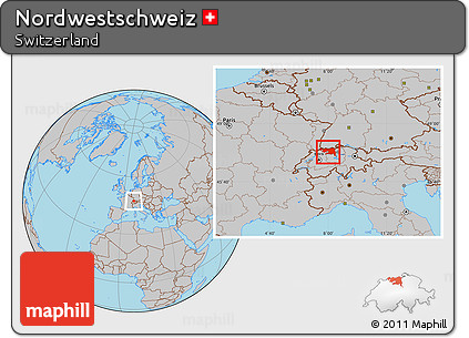 Gray Location Map of Nordwestschweiz