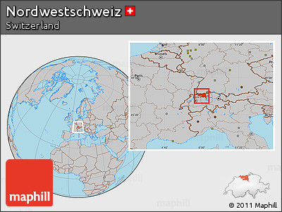 Gray Location Map of Nordwestschweiz