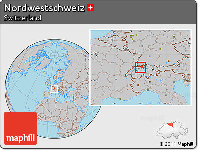 Gray Location Map of Nordwestschweiz