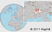 Gray Location Map of Nordwestschweiz, highlighted country, within the entire country