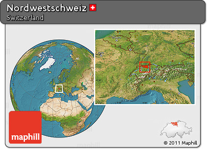 Satellite Location Map of Nordwestschweiz