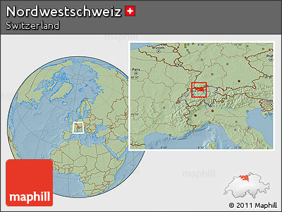 Savanna Style Location Map of Nordwestschweiz, within the entire country, hill shading