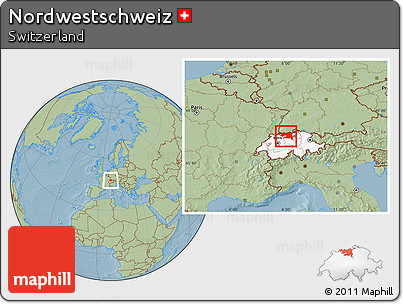 Savanna Style Location Map of Nordwestschweiz, highlighted country, hill shading