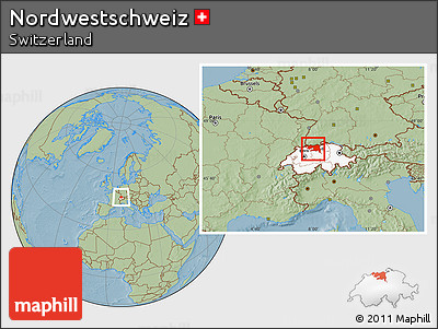 Savanna Style Location Map of Nordwestschweiz, highlighted country, hill shading