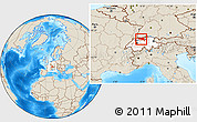 Shaded Relief Location Map of Nordwestschweiz, highlighted country, within the entire country