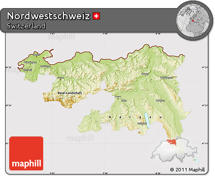 Physical Map of Nordwestschweiz, cropped outside