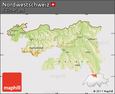 Physical Map of Nordwestschweiz, cropped outside
