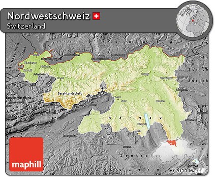 Physical Map of Nordwestschweiz, darken, desaturated