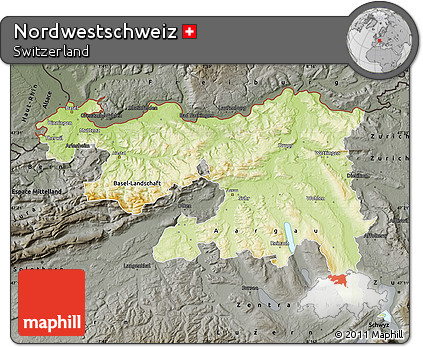 Physical Map of Nordwestschweiz, darken, semi-desaturated