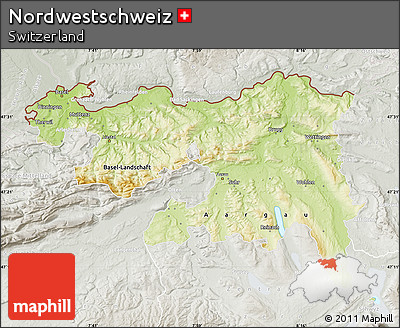 Physical Map of Nordwestschweiz, lighten, semi-desaturated