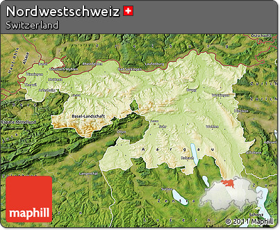 Physical Map of Nordwestschweiz, satellite outside