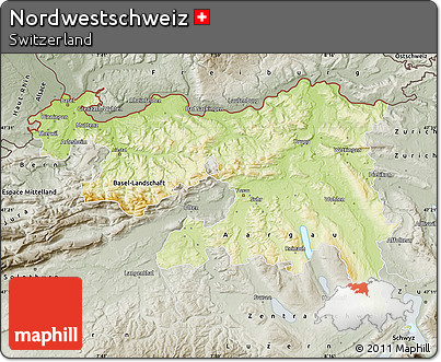 Physical Map of Nordwestschweiz, semi-desaturated