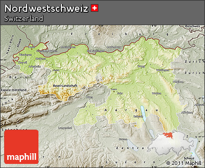 Physical Map of Nordwestschweiz, semi-desaturated