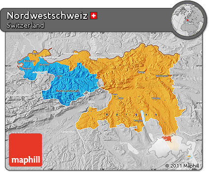 Political Map of Nordwestschweiz, lighten, desaturated