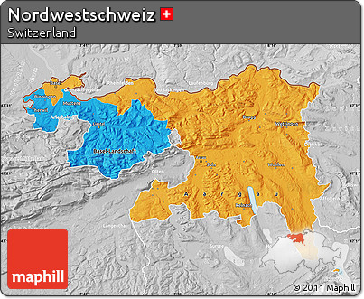 Political Map of Nordwestschweiz, lighten, desaturated