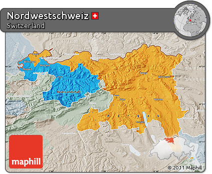Political Map of Nordwestschweiz, lighten, semi-desaturated