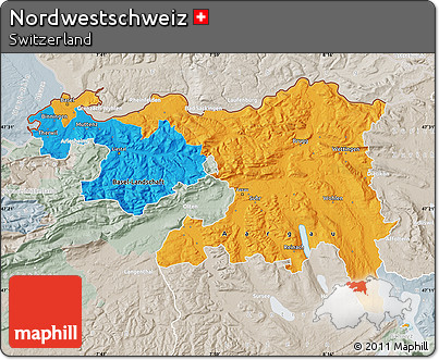 Political Map of Nordwestschweiz, lighten, semi-desaturated