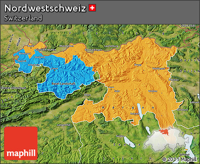 Political Map of Nordwestschweiz, satellite outside