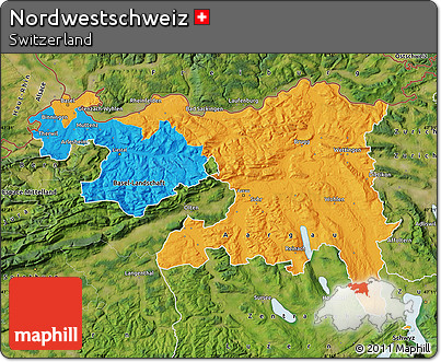 Political Map of Nordwestschweiz, satellite outside