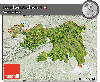 Satellite Map of Nordwestschweiz, lighten