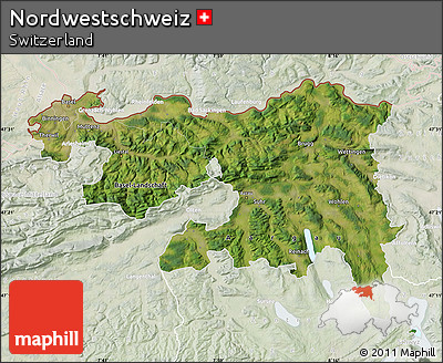 Satellite Map of Nordwestschweiz, lighten