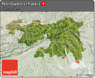 Satellite Map of Nordwestschweiz, lighten