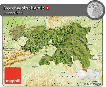 Satellite Map of Nordwestschweiz, physical outside