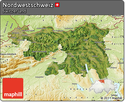 Satellite Map of Nordwestschweiz, physical outside
