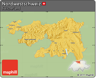Savanna Style Map of Nordwestschweiz, single color outside