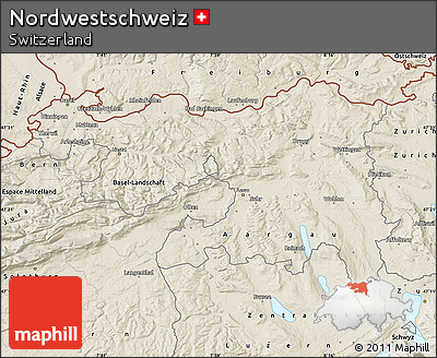 Shaded Relief Map of Nordwestschweiz