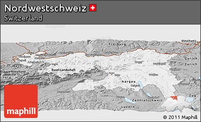 Gray Panoramic Map of Nordwestschweiz