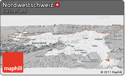 Gray Panoramic Map of Nordwestschweiz