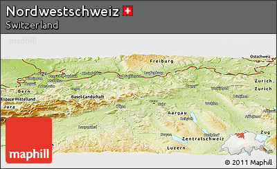 Physical Panoramic Map of Nordwestschweiz