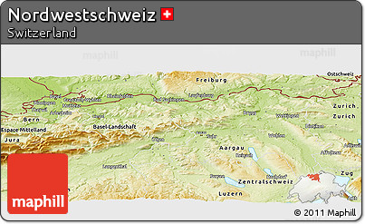 Physical Panoramic Map of Nordwestschweiz