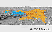 Political Panoramic Map of Nordwestschweiz, desaturated