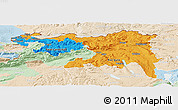 Political Panoramic Map of Nordwestschweiz, lighten