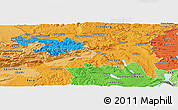 Political Panoramic Map of Nordwestschweiz, political shades outside