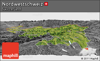Satellite Panoramic Map of Nordwestschweiz, desaturated