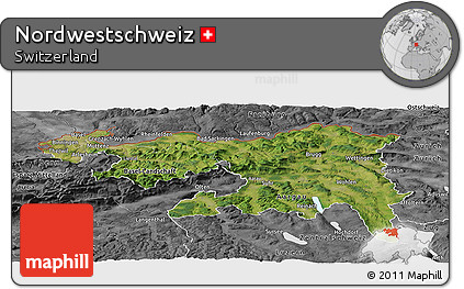 Satellite Panoramic Map of Nordwestschweiz, desaturated