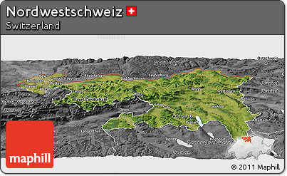Satellite Panoramic Map of Nordwestschweiz, desaturated