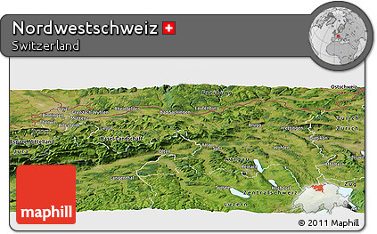 Satellite Panoramic Map of Nordwestschweiz