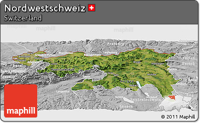 Satellite Panoramic Map of Nordwestschweiz, lighten, desaturated