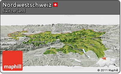 Satellite Panoramic Map of Nordwestschweiz, lighten, semi-desaturated