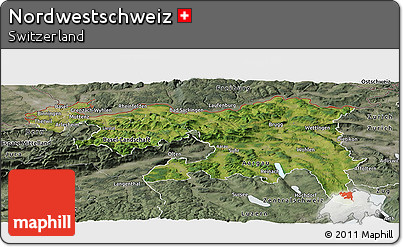 Satellite Panoramic Map of Nordwestschweiz, semi-desaturated