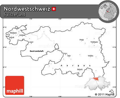 Blank Simple Map of Nordwestschweiz, cropped outside