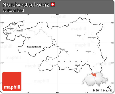 Blank Simple Map of Nordwestschweiz, cropped outside