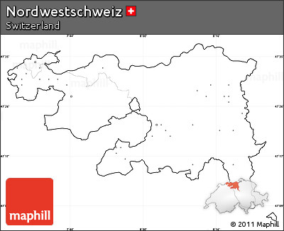 Blank Simple Map of Nordwestschweiz, cropped outside, no labels