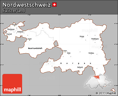 Gray Simple Map of Nordwestschweiz, cropped outside
