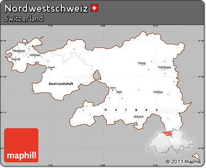 Gray Simple Map of Nordwestschweiz, cropped outside